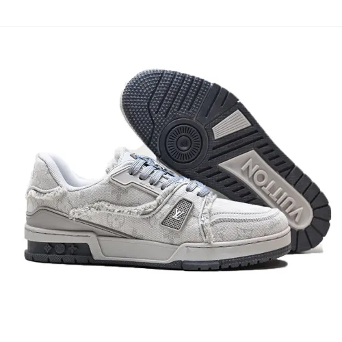 LV Trainer Grey Frayed Denim